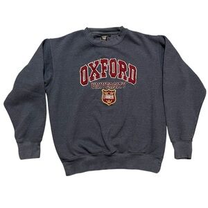Oxford University Official Monogram Gray and Red Crew Neck Sweater Unisex Size L
